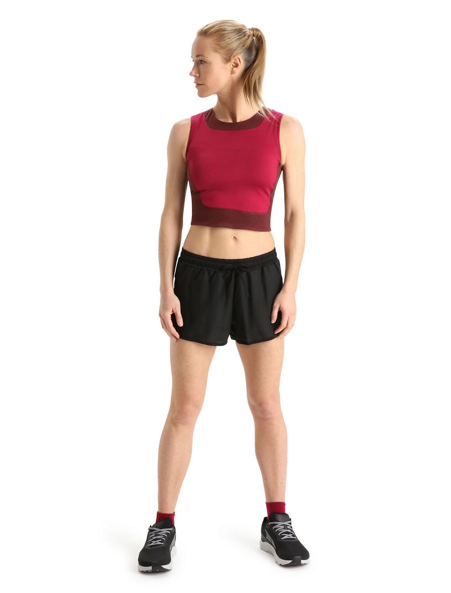 Koszulki Icebreaker ZoneKnit™ Merino Cropped Bra-Tank Damskie Różowe | PL 1374ZUTG